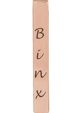 14K Yellow Gold Engravable Four-Sided Bar Pendant