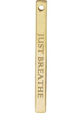 14K Yellow Gold Engravable Four-Sided Bar Pendant