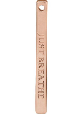 14K Yellow Gold Engravable Four-Sided Bar Pendant