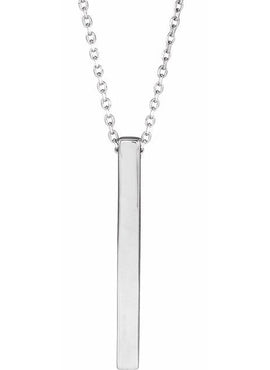 14K Yellow Gold Engravable Four-Sided Bar Pendant