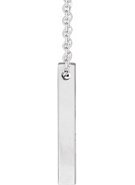 14K Yellow Gold Engravable Four-Sided Bar Pendant