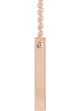 14K Yellow Gold Engravable Four-Sided Bar Pendant