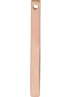 14K Yellow Gold Engravable Four-Sided Bar Pendant
