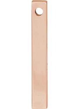 14K Yellow Gold Engravable Four-Sided Bar Pendant