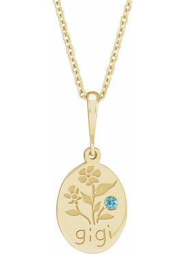 14K Yellow Gold Natural Blue Sapphire Gigi 16-18