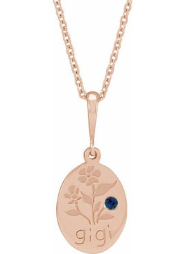 14K Yellow Gold Natural Blue Sapphire Gigi 16-18