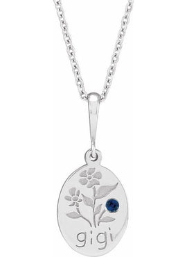 14K Yellow Gold Natural Blue Sapphire Gigi 16-18