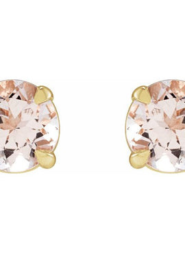 14K White Gold Pink Morganite Earrings