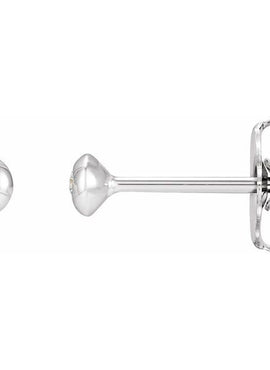 Platinum .06 CTW Natural Diamond Domed Bezel-Set Earrings