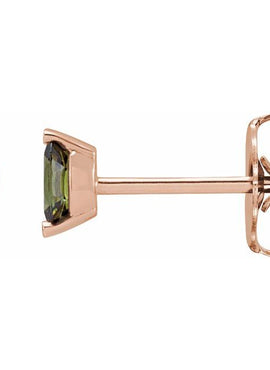 14K Yellow Gold Natural Green Tourmaline Earrings
