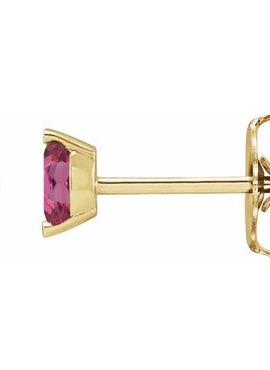 14K Yellow Gold Natural Green Tourmaline Earrings
