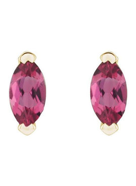 14K Yellow Gold Natural Green Tourmaline Earrings