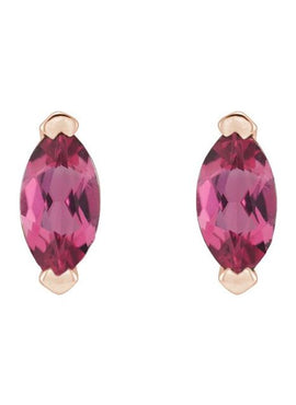 14K Yellow Gold Natural Green Tourmaline Earrings