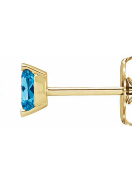 14K Yellow Gold Natural Green Tourmaline Earrings