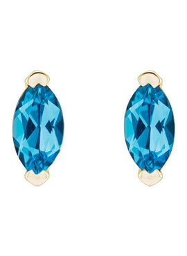 14K Yellow Gold Natural Green Tourmaline Earrings