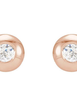 Platinum .06 CTW Natural Diamond Domed Bezel-Set Earrings