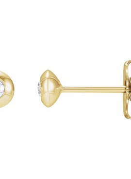 Platinum .06 CTW Natural Diamond Domed Bezel-Set Earrings