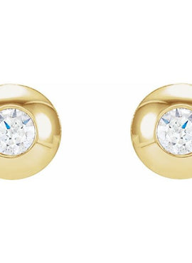 Platinum .06 CTW Natural Diamond Domed Bezel-Set Earrings