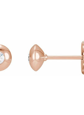 Platinum .06 CTW Natural Diamond Domed Bezel-Set Earrings