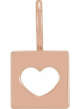 Platinum Pierced Heart Charm/Pendant