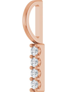 Sterling Silver 1/6 CTW Natural Diamond Bar Charm/Pendant