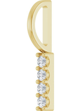 Sterling Silver 1/6 CTW Natural Diamond Bar Charm/Pendant