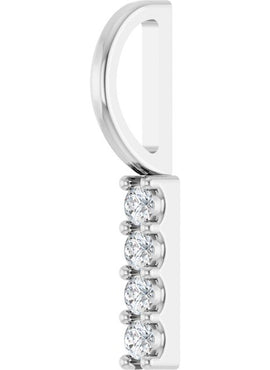 Sterling Silver 1/6 CTW Natural Diamond Bar Charm/Pendant