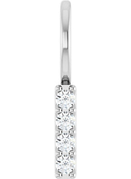 Sterling Silver 1/6 CTW Natural Diamond Bar Charm/Pendant