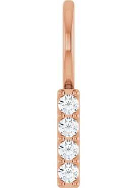 Sterling Silver 1/6 CTW Natural Diamond Bar Charm/Pendant