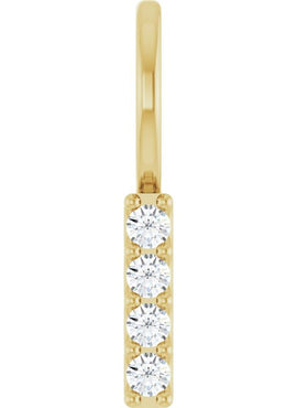 Sterling Silver 1/6 CTW Natural Diamond Bar Charm/Pendant