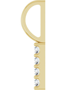 Sterling Silver 1/6 CTW Natural Diamond Bar Charm/Pendant