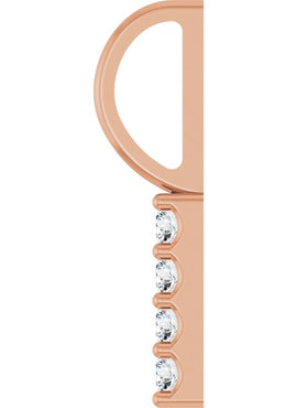 Sterling Silver 1/6 CTW Natural Diamond Bar Charm/Pendant