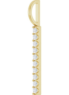 Sterling Silver 1/6 CTW Natural Diamond Bar Charm/Pendant