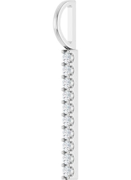 Sterling Silver 1/6 CTW Natural Diamond Bar Charm/Pendant