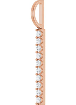 Sterling Silver 1/6 CTW Natural Diamond Bar Charm/Pendant
