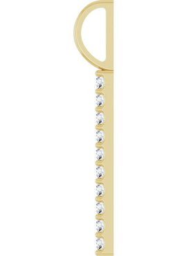 Sterling Silver 1/6 CTW Natural Diamond Bar Charm/Pendant