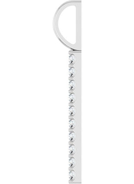 Sterling Silver 1/6 CTW Natural Diamond Bar Charm/Pendant