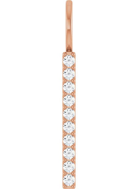 Sterling Silver 1/6 CTW Natural Diamond Bar Charm/Pendant