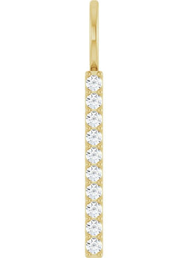 Sterling Silver 1/6 CTW Natural Diamond Bar Charm/Pendant