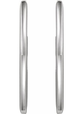 Sterling Silver Geometric 26 mm Hoop Earrings