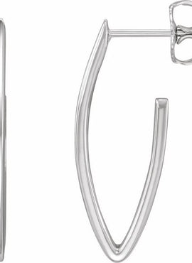 Sterling Silver Geometric 26 mm Hoop Earrings