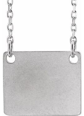 14K White Gold Engravable Geometric 16-18