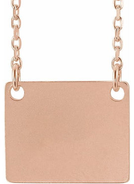 14K White Gold Engravable Geometric 16-18