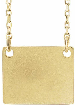 14K White Gold Engravable Geometric 16-18