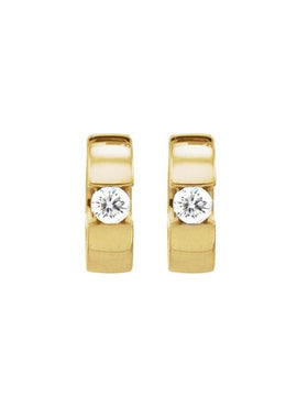 14K Yellow Gold 1/2 CTW Natural Diamond Hinged Hoop Earrings