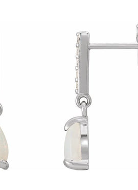 Platinum Natural Black Onyx & .08 CTW Natural Diamond Earrings