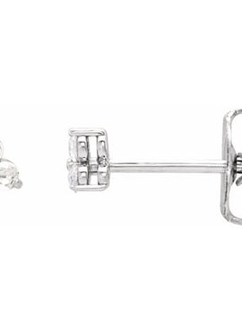 14K Rose Gold .05 CTW Rose-Cut Natural Diamond Three-Stone Earrings