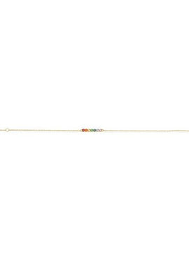 14K Rose Gold Natural Multi-Gemstone Bar 6 1/2-7 1/2