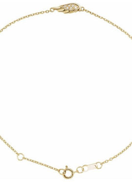 14K Rose Gold .015 CTW Natural Diamond Angel Wing 6 1/2-7 1/2