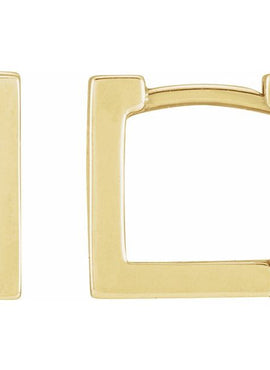 Sterling Silver Square Hinged 10 mm Huggie Hoop Earrings